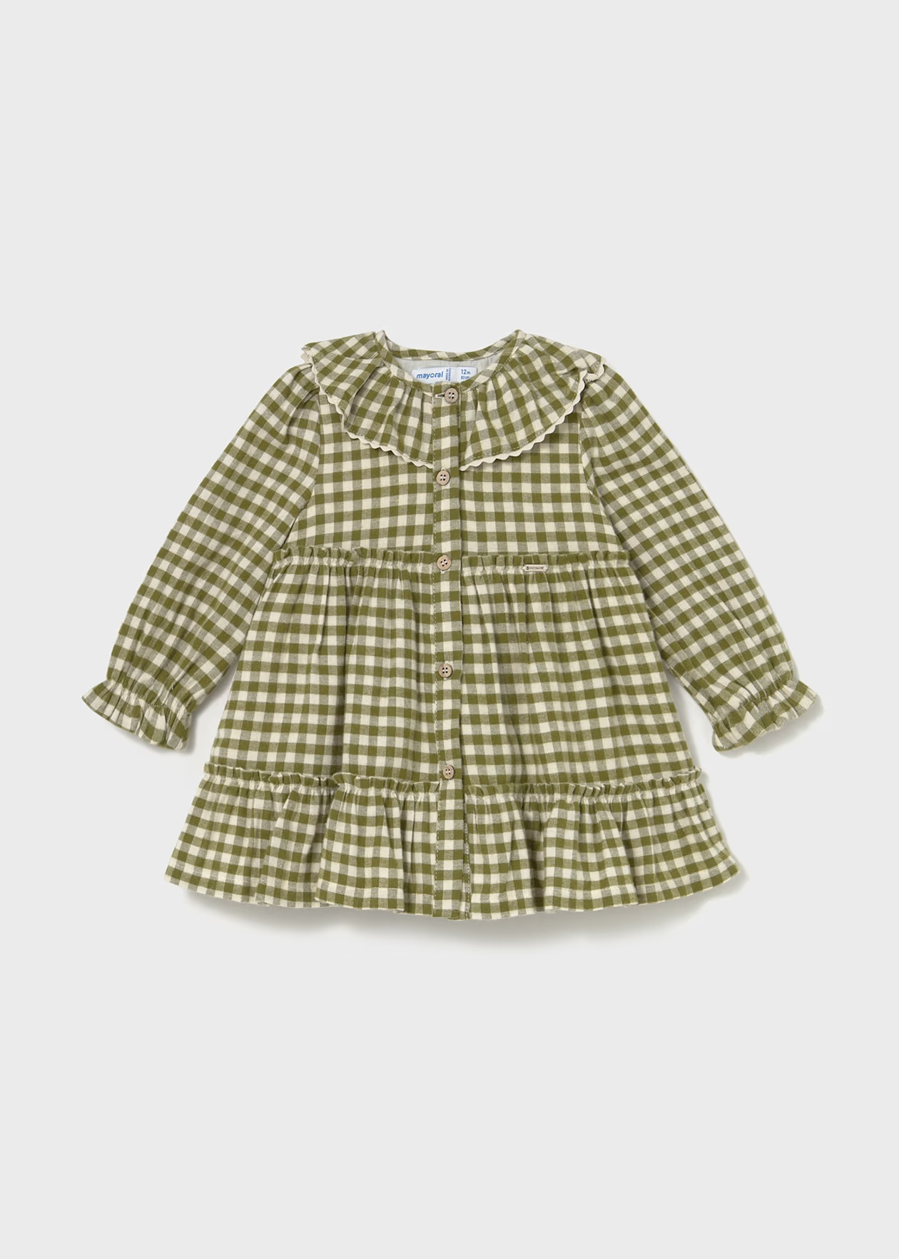 mayoral Baby Gingham Dress Bay Leaf Little Sprout