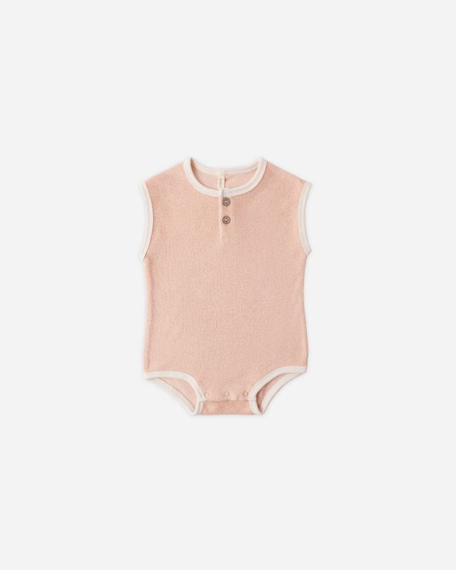 Quincy Mae Terry Cloth Romper Melon Little Sprout