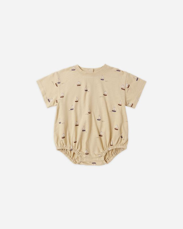 Rylee and Cru Relaxed Bubble Romper Sailboats Little Sprout