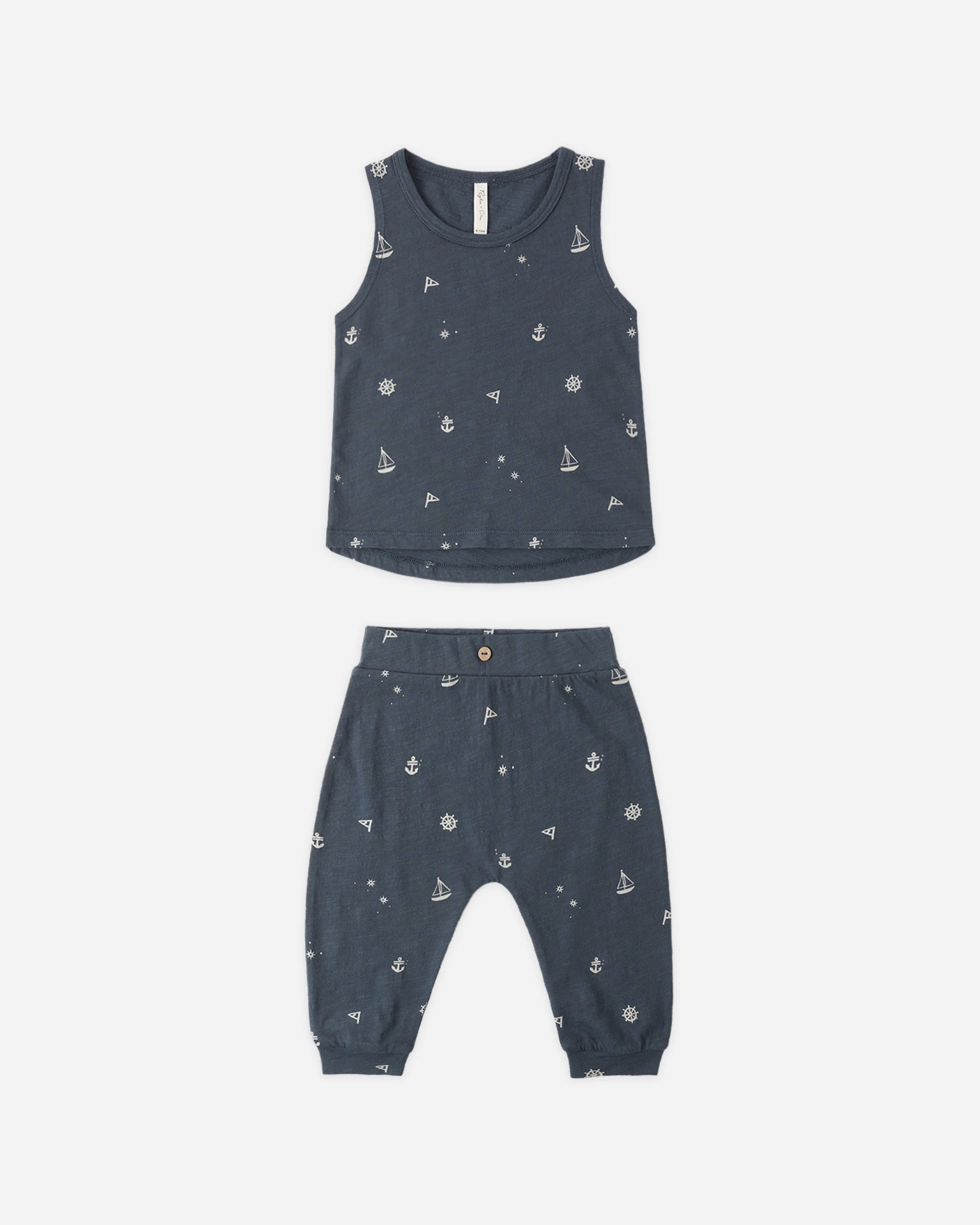 Rylee and Cru Tank + Slouch Set Maritime Little Sprout