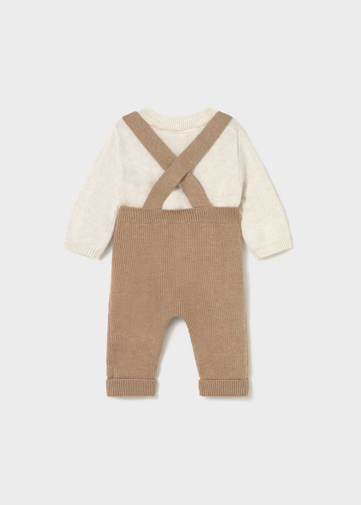 Newborn Boy 2-Piece Dungaree Set - Heather Toffee