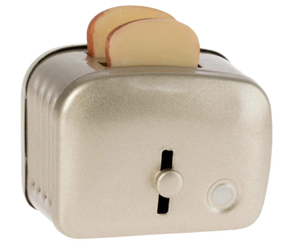 Maileg Toaster with Bread, Miniature Silver