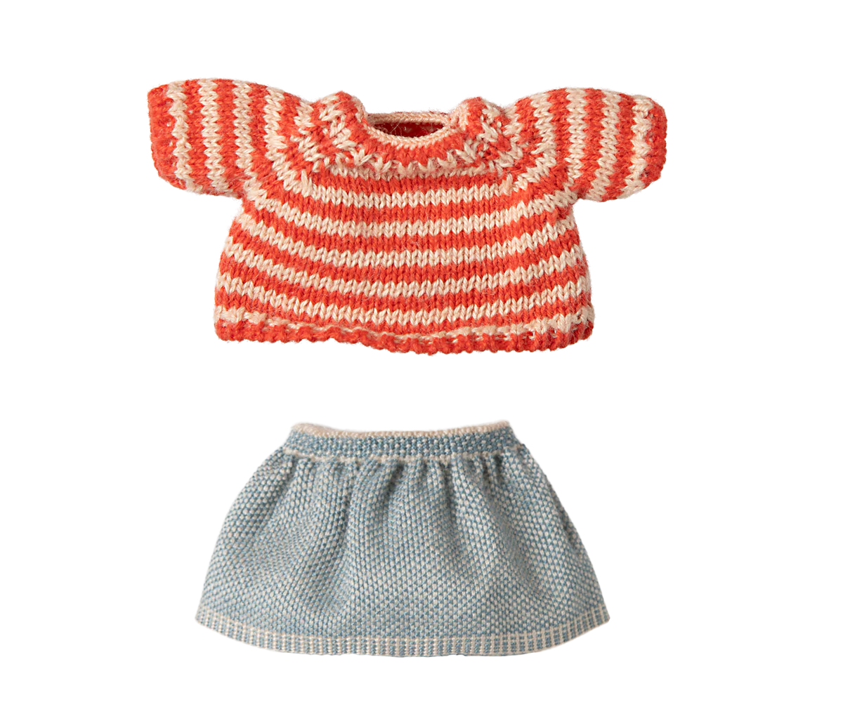 Knitted Sweater and Skirt, Big Sister-Little Sprout