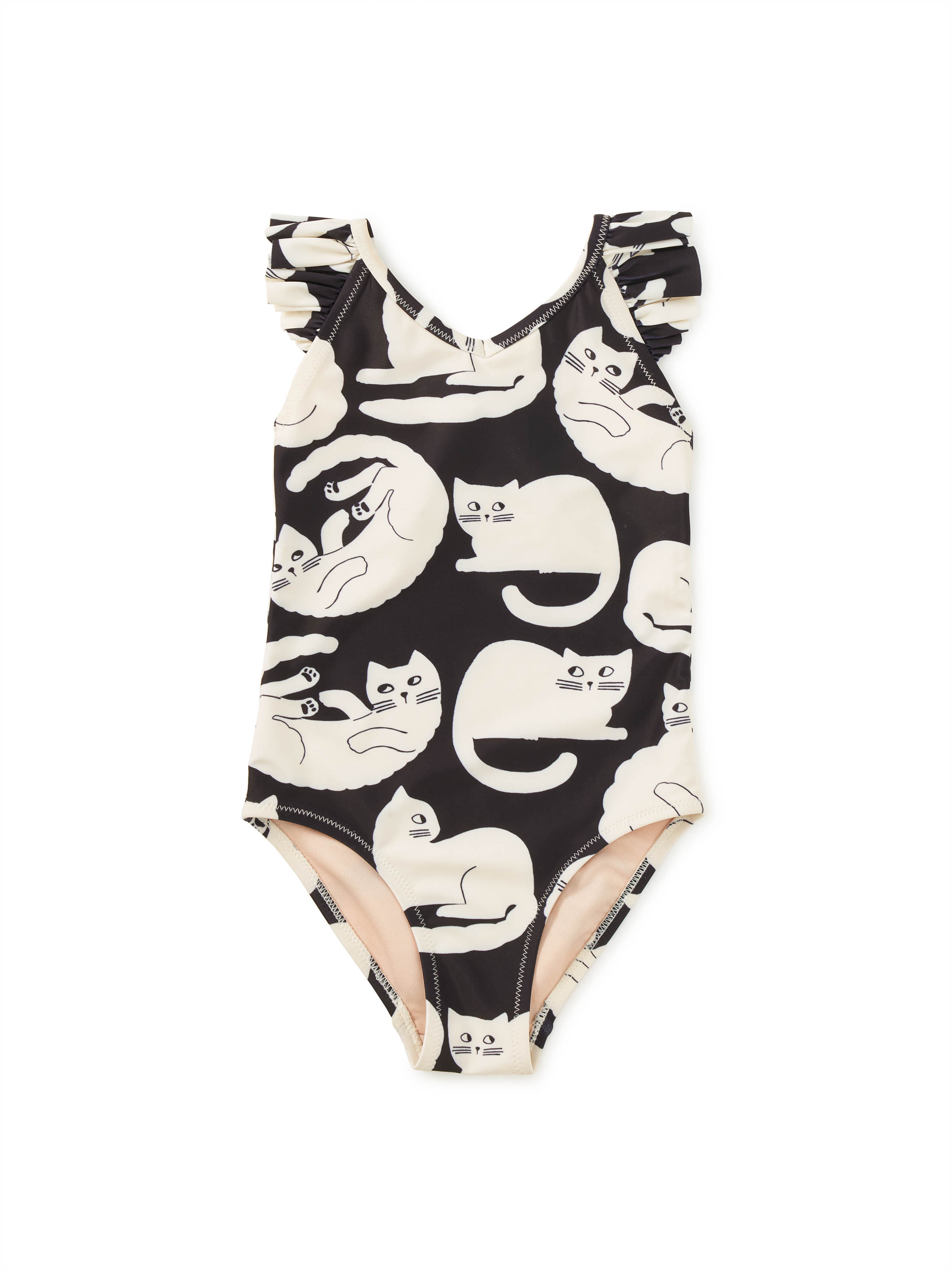 Ruffle One-Piece Swimsuit Curious Cats