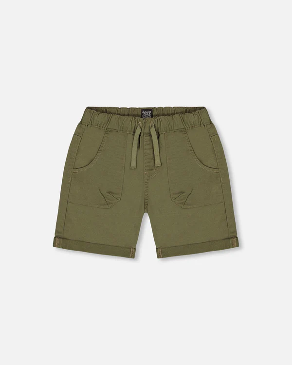 Stretch Twill Short - Burnt Olive-Little Sprout