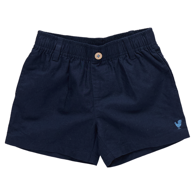 Pink Chicken Boys Jackson Short Navy Little Sprout Blue Rooster