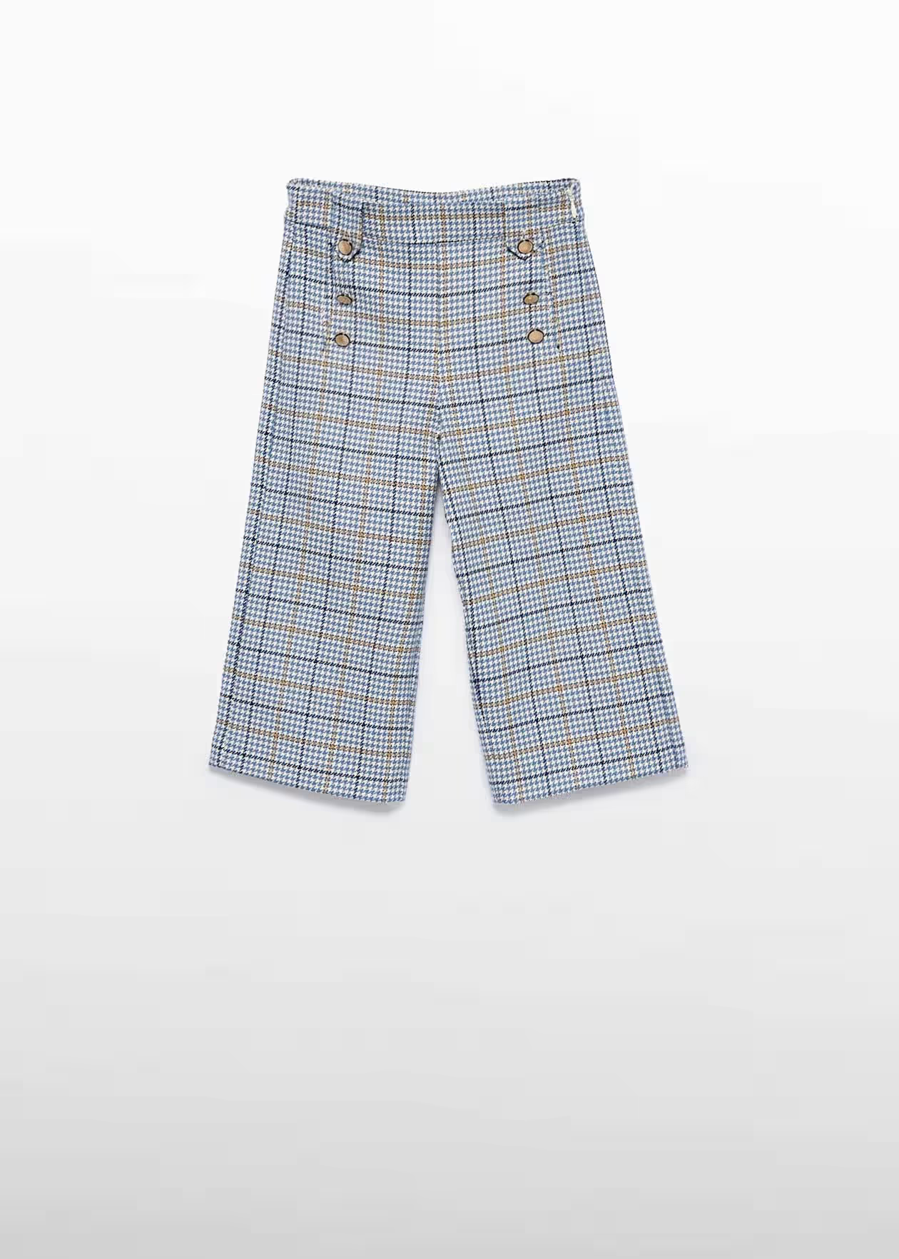 Abel and Lula Plaid Culotte Pants Sky Blue Little Sprout