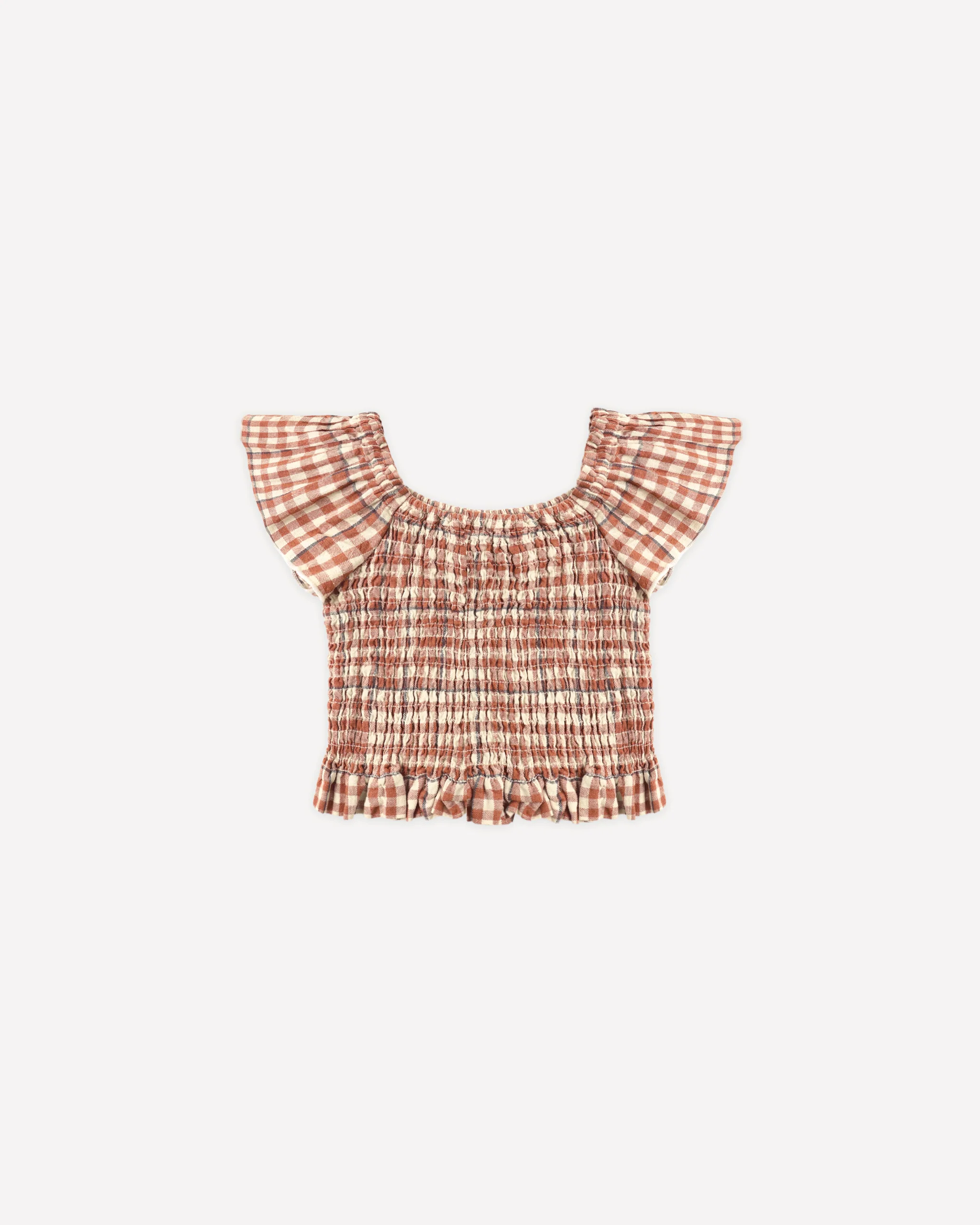 Rylee and Cru Zayla Top Poppy Gingham Little Sprout