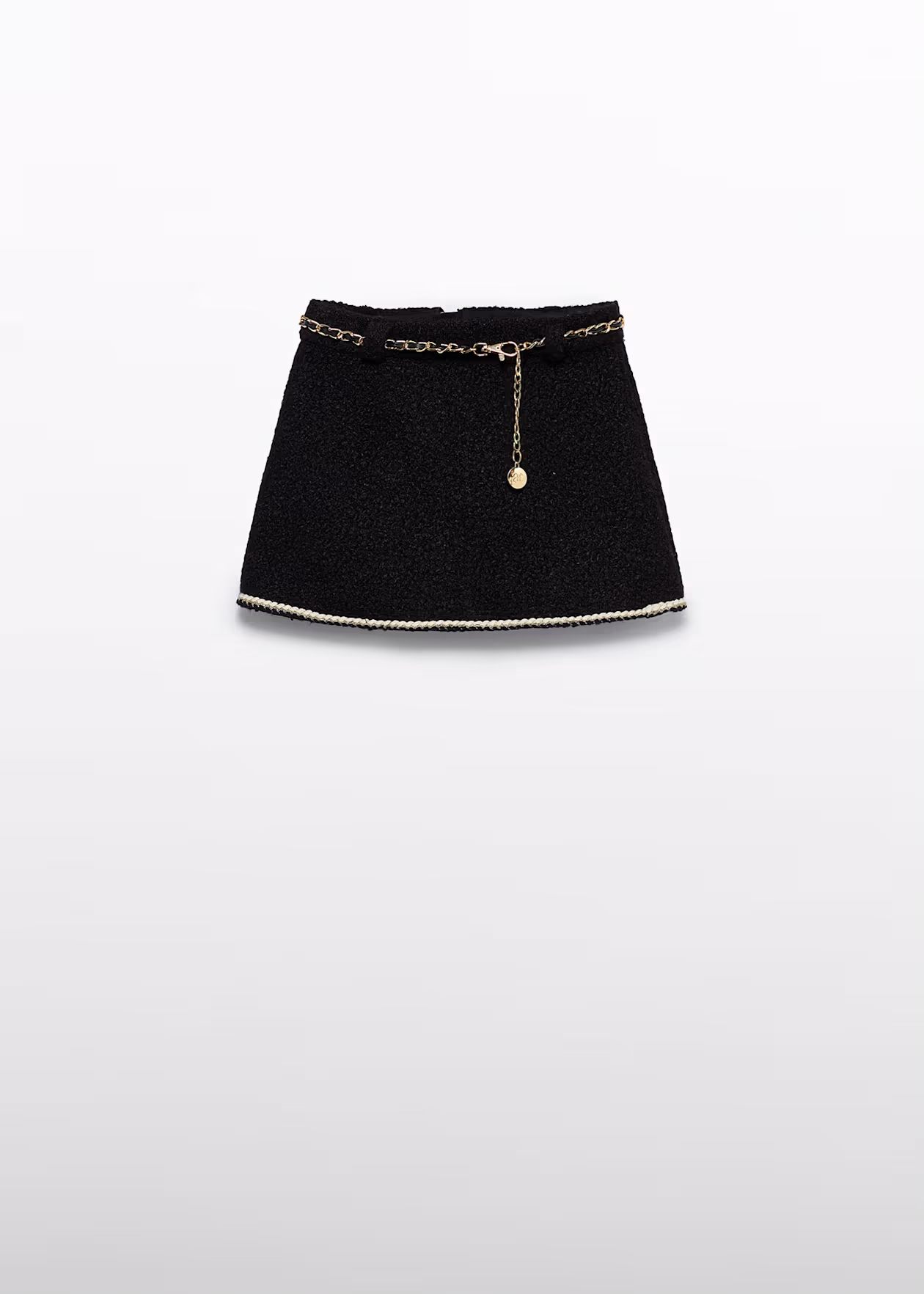 Faux Shearling Skirt with Belt Black Little Sprout
