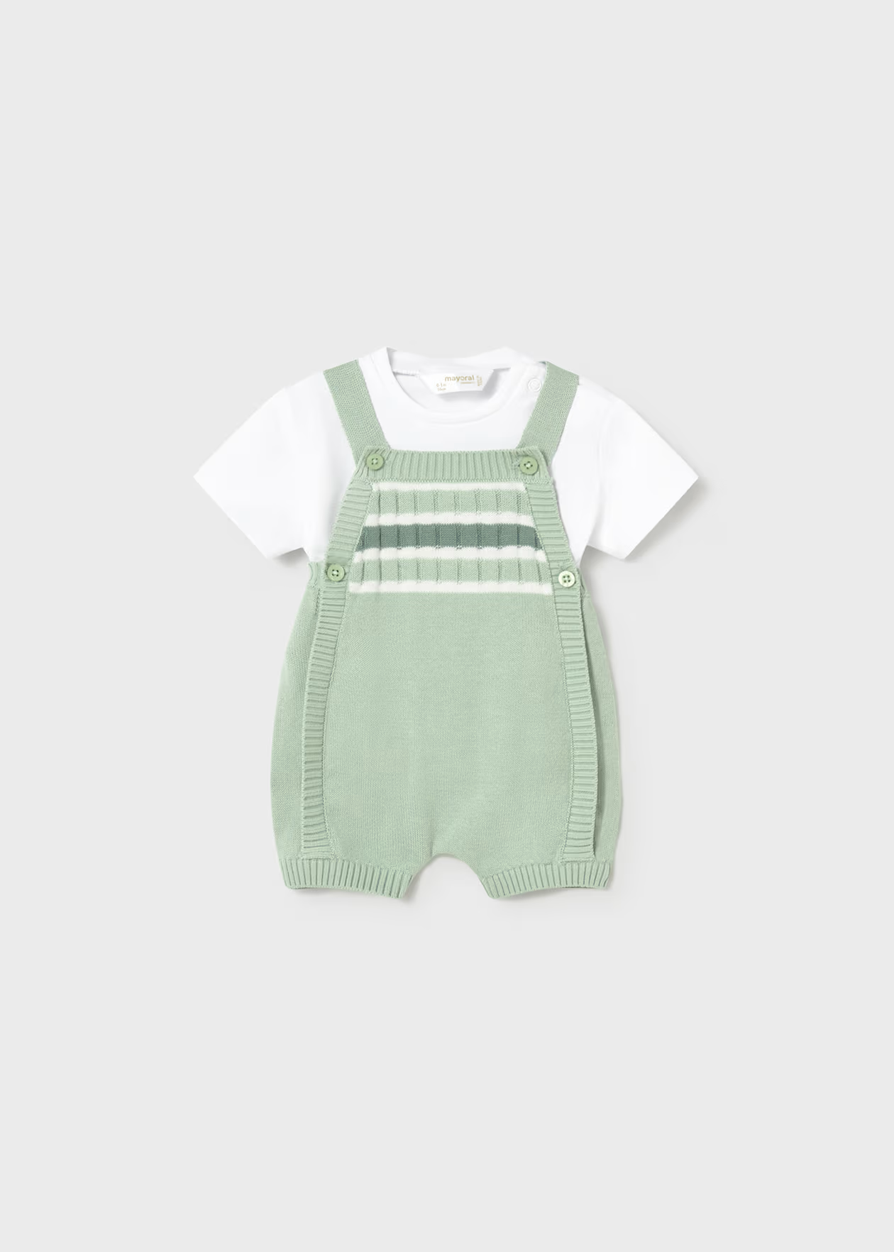 Newborn Dungaree and T Shirt Set Seaweed Little Sprout