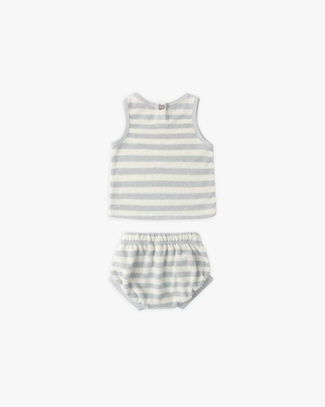 Quincy Mae Terry Tank + Short Set Sky Stripe Little Sprout