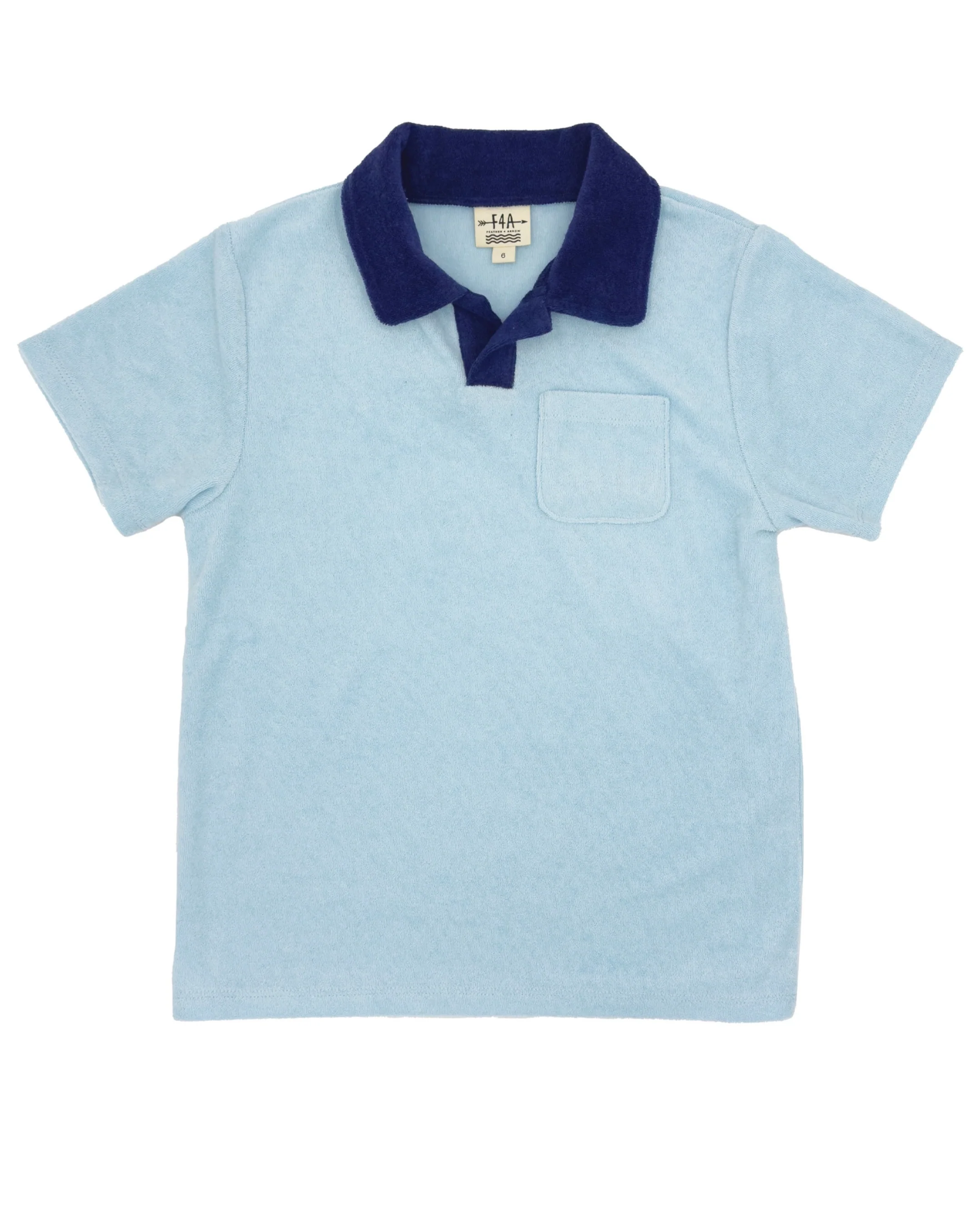 Boardwalk Terry Shirt- Crystal Blue-Little Sprout