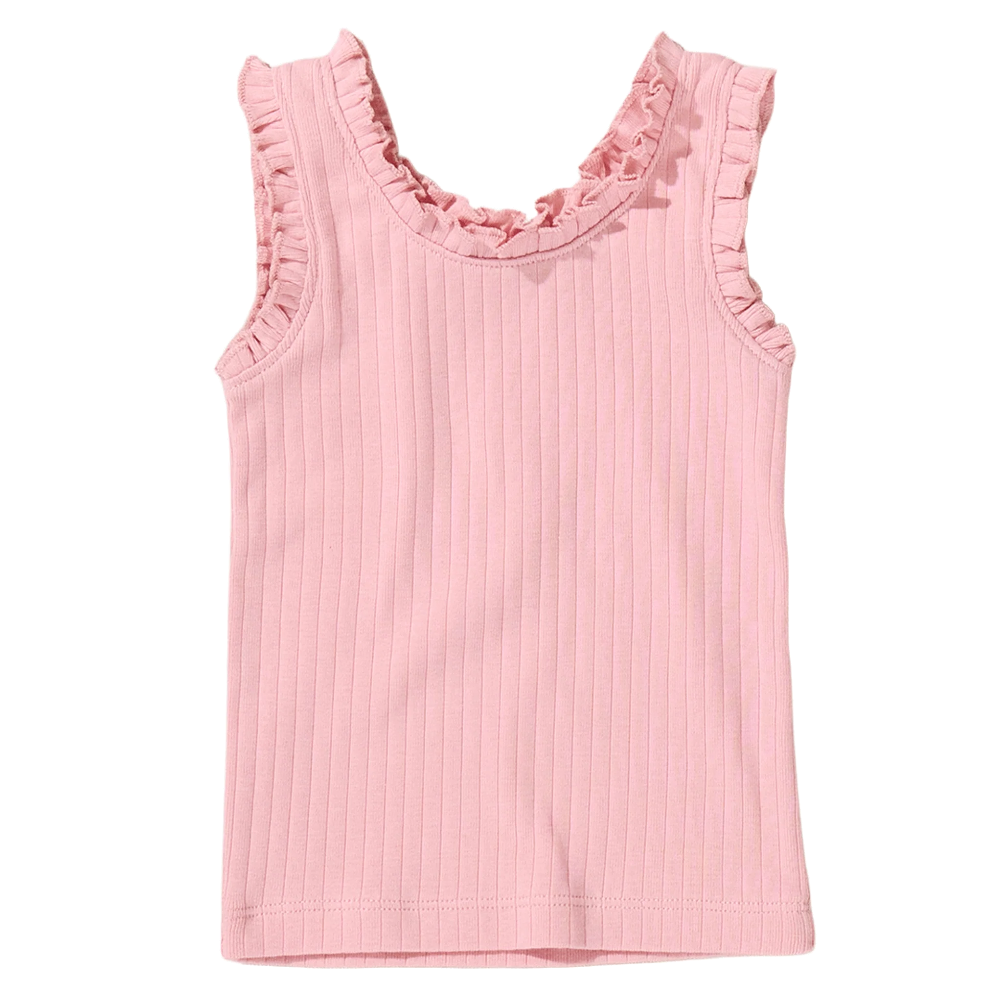 Pink Chicken Joy Ruffle Rib Tank Pink Little Sprout