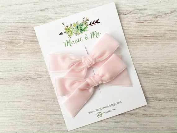 Velvet Bows - Pigtail Set-Little Sprout