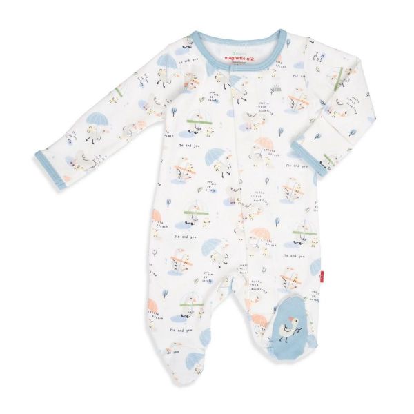 Organic Cotton Magnetic Footie - Little Duckling-Little Sprout