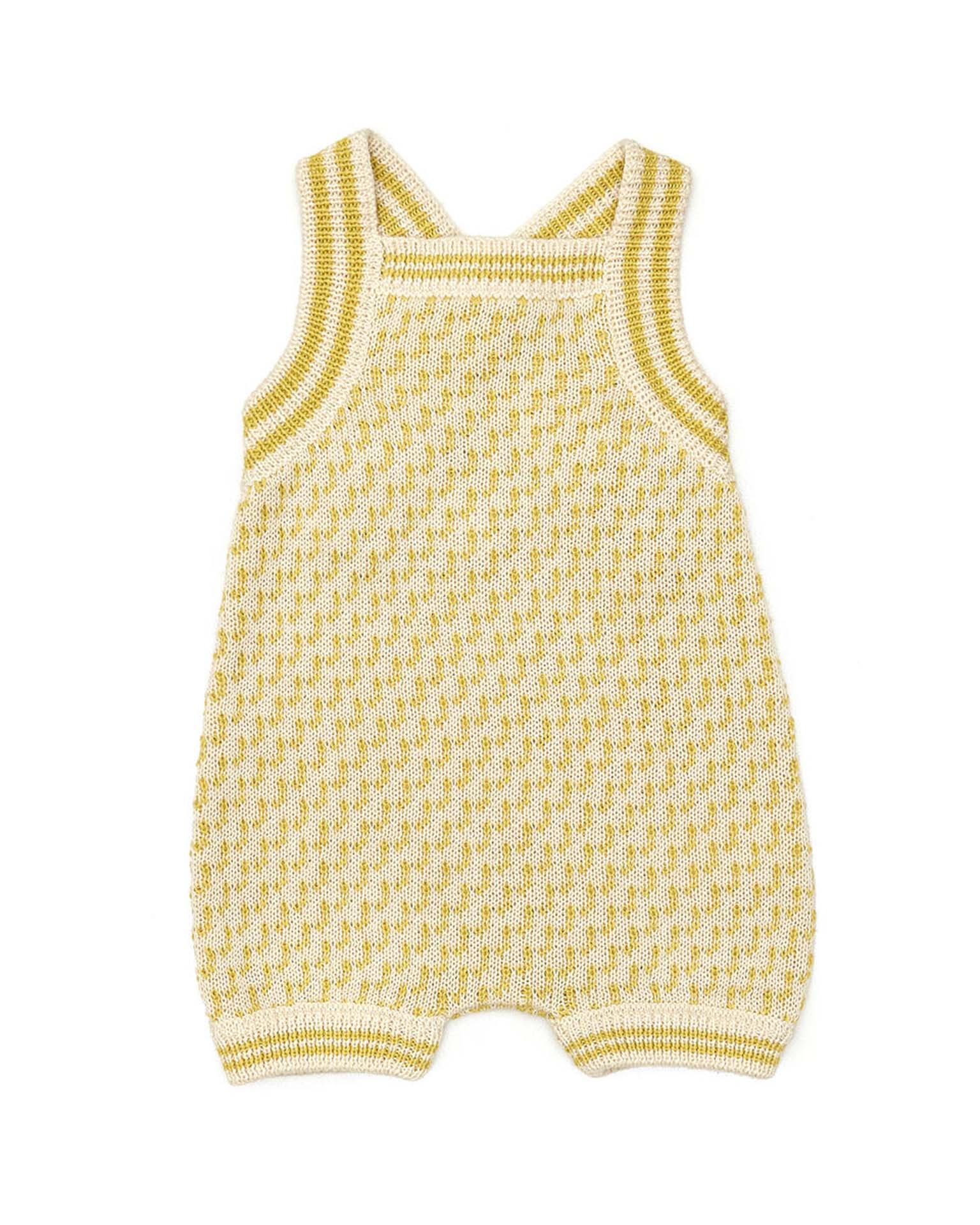 Alessandro Romper - Natural and Lime-Little Sprout