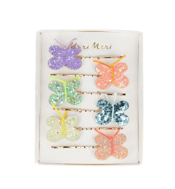 Glitter Butterfly Hair Slides-Little Sprout