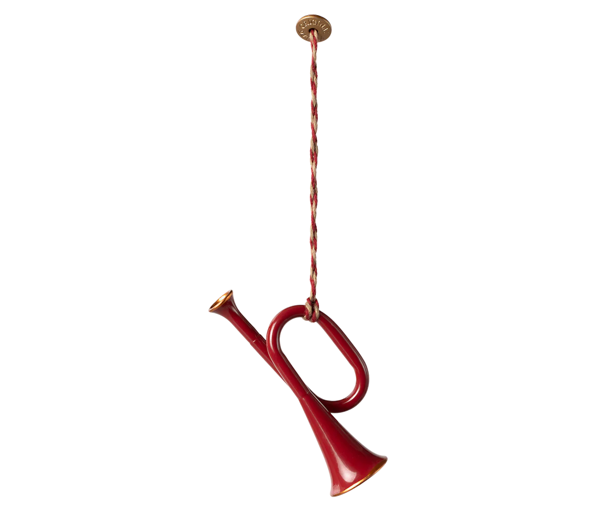 Metal Ornament, Trumpet - Red-Little Sprout