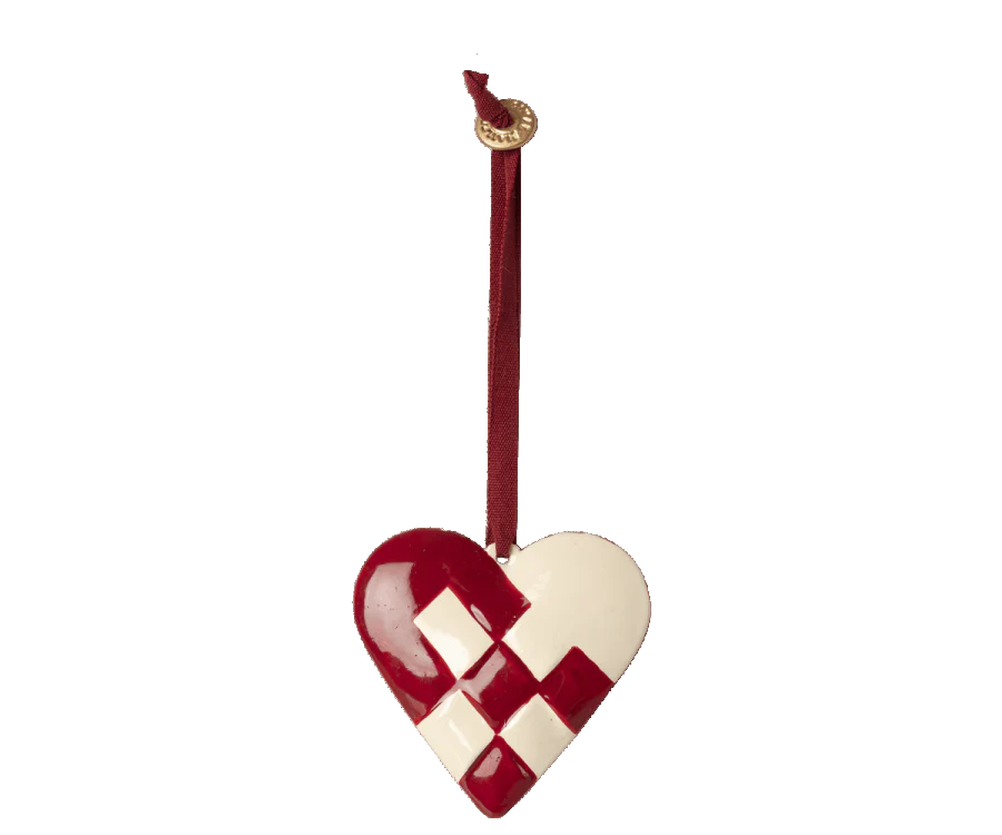 Metal ornament, braided heart-Little Sprout