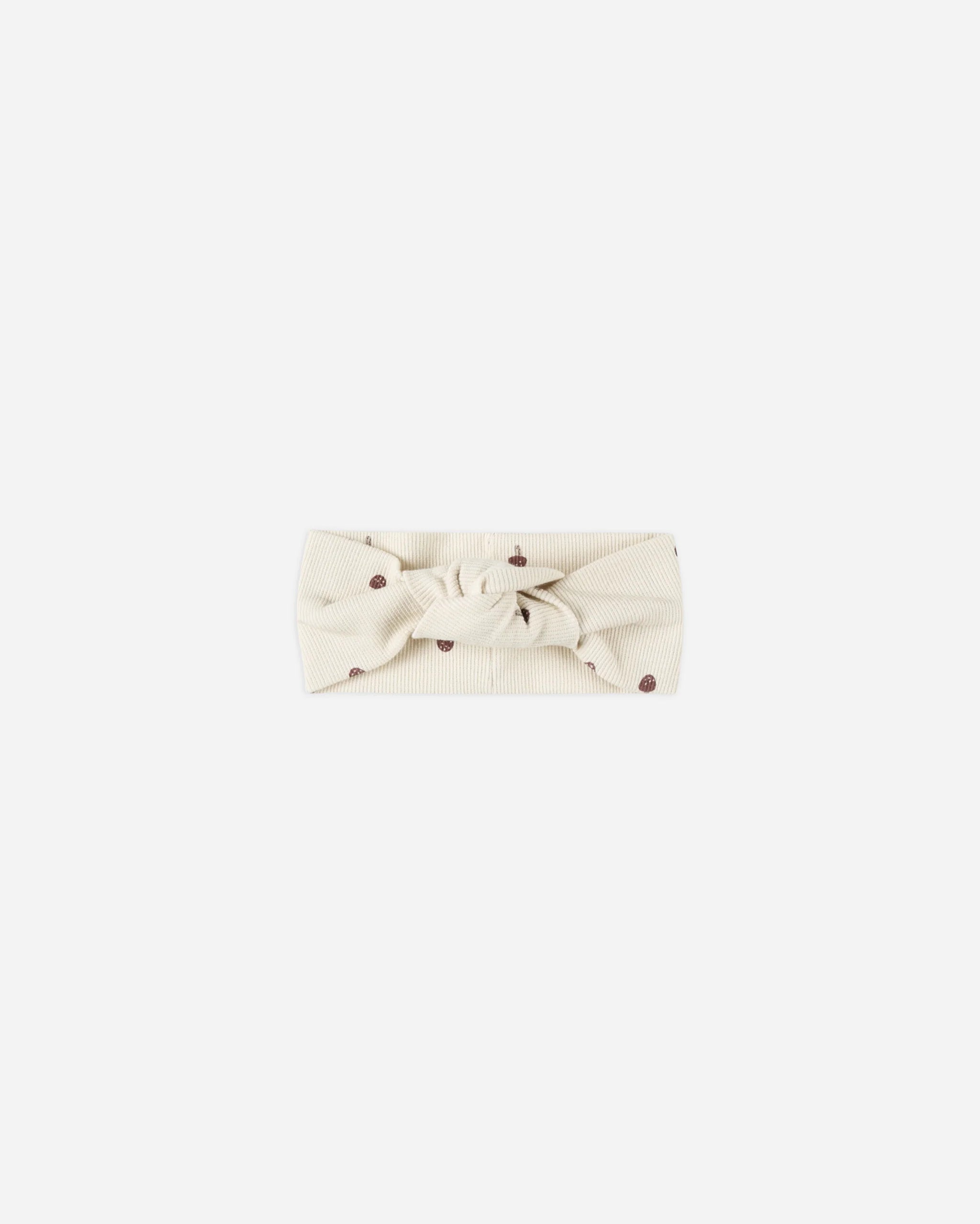 Ribbed Knotted Headband - Mushrooms-Little Sprout