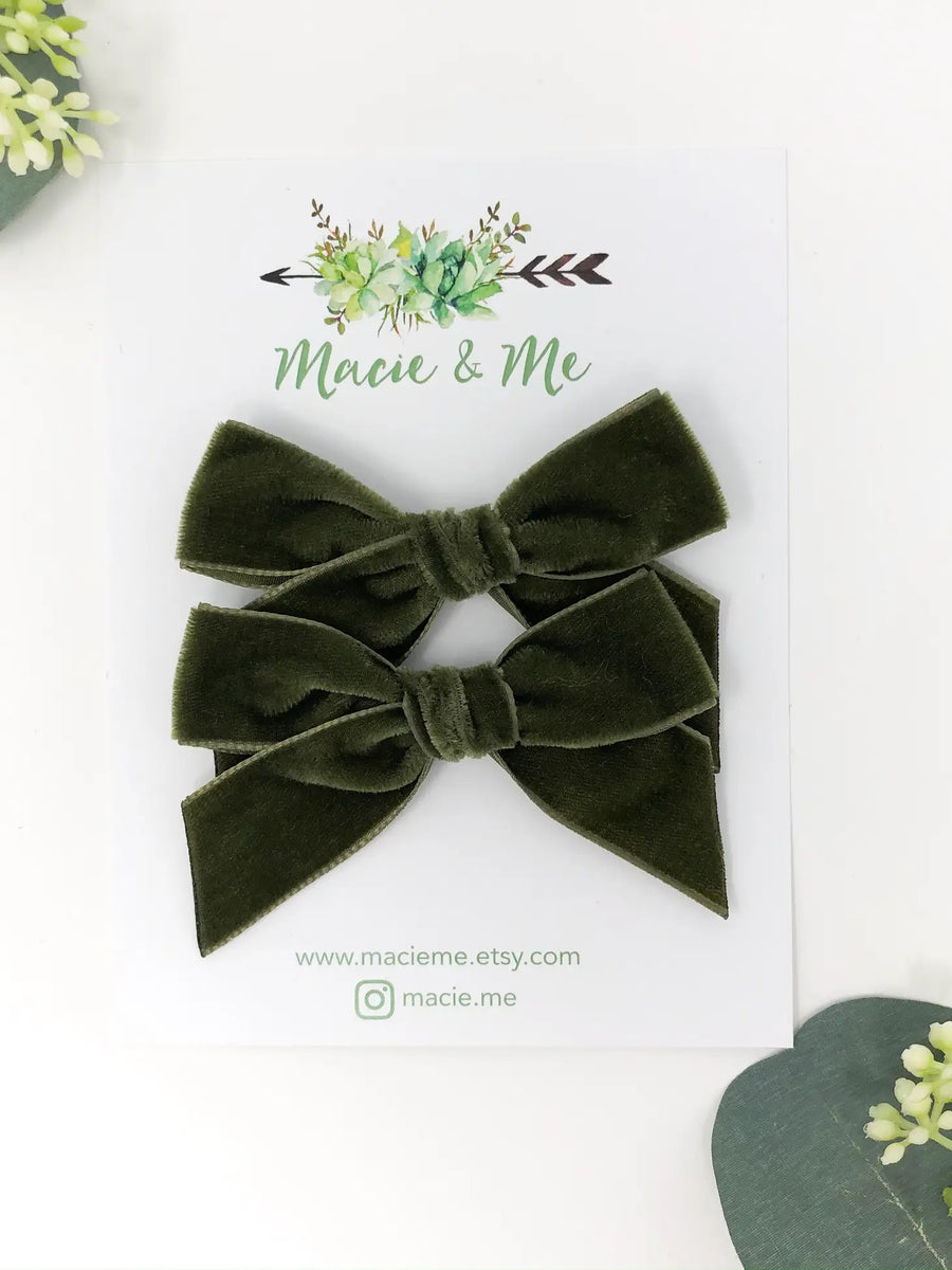Velvet Bows - Pigtail Set-Little Sprout
