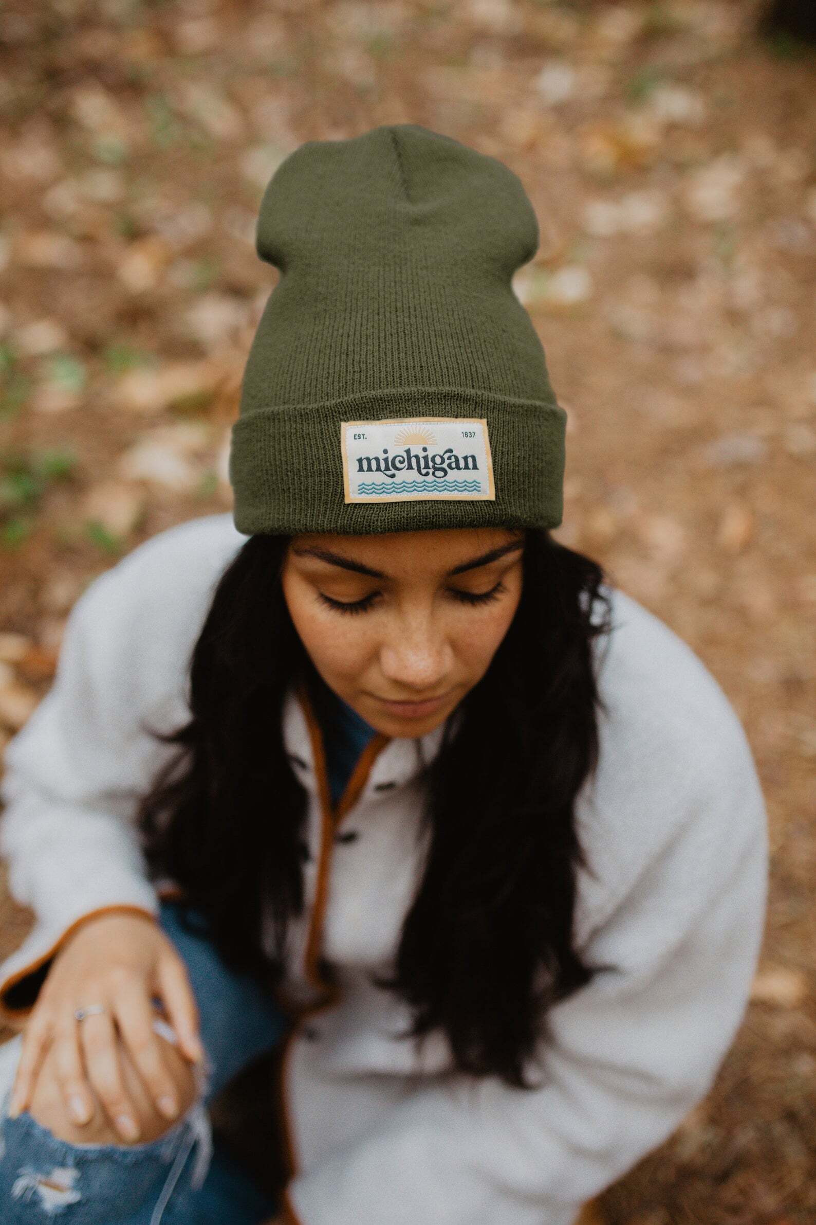 Michigan Patch Beanie-Little Sprout