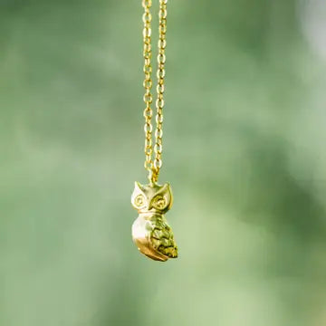 Owl Baby Necklace - Gold-Little Sprout