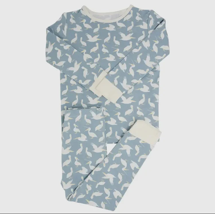 Big Kid Pajamas- Long Sleeve Pelican-Little Sprout