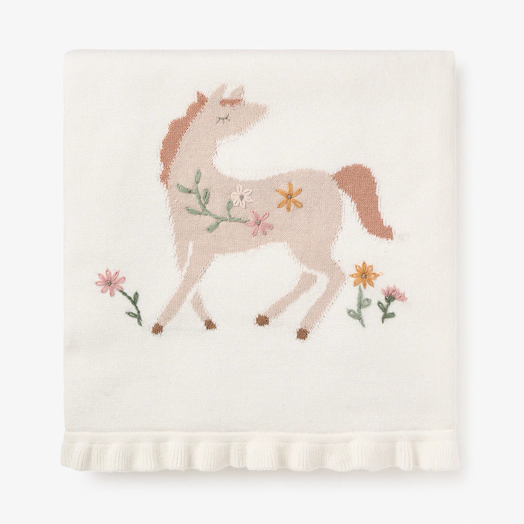 Pony Meadow Knit Blanket-Little Sprout