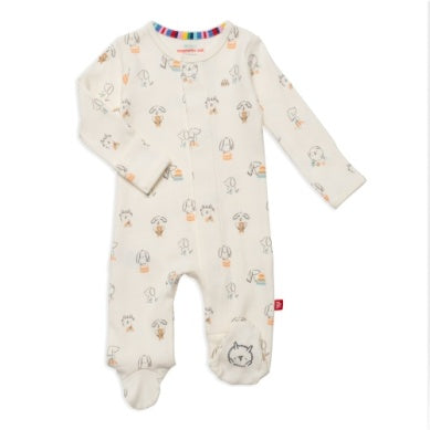 Puppy Play Organic Magnetic Footie-Little Sprout