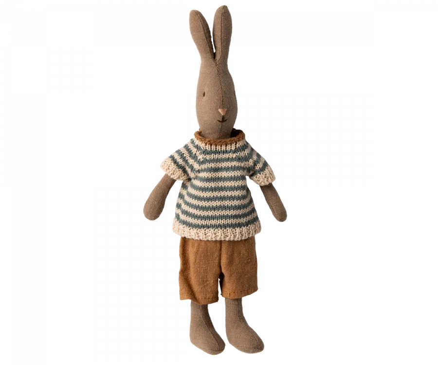 Rabbit Size 1 - Brown Shirt and Shorts-Little Sprout