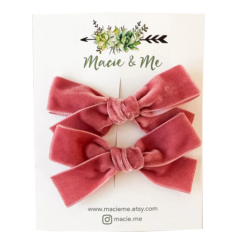 Velvet Bows - Pigtail Set-Little Sprout