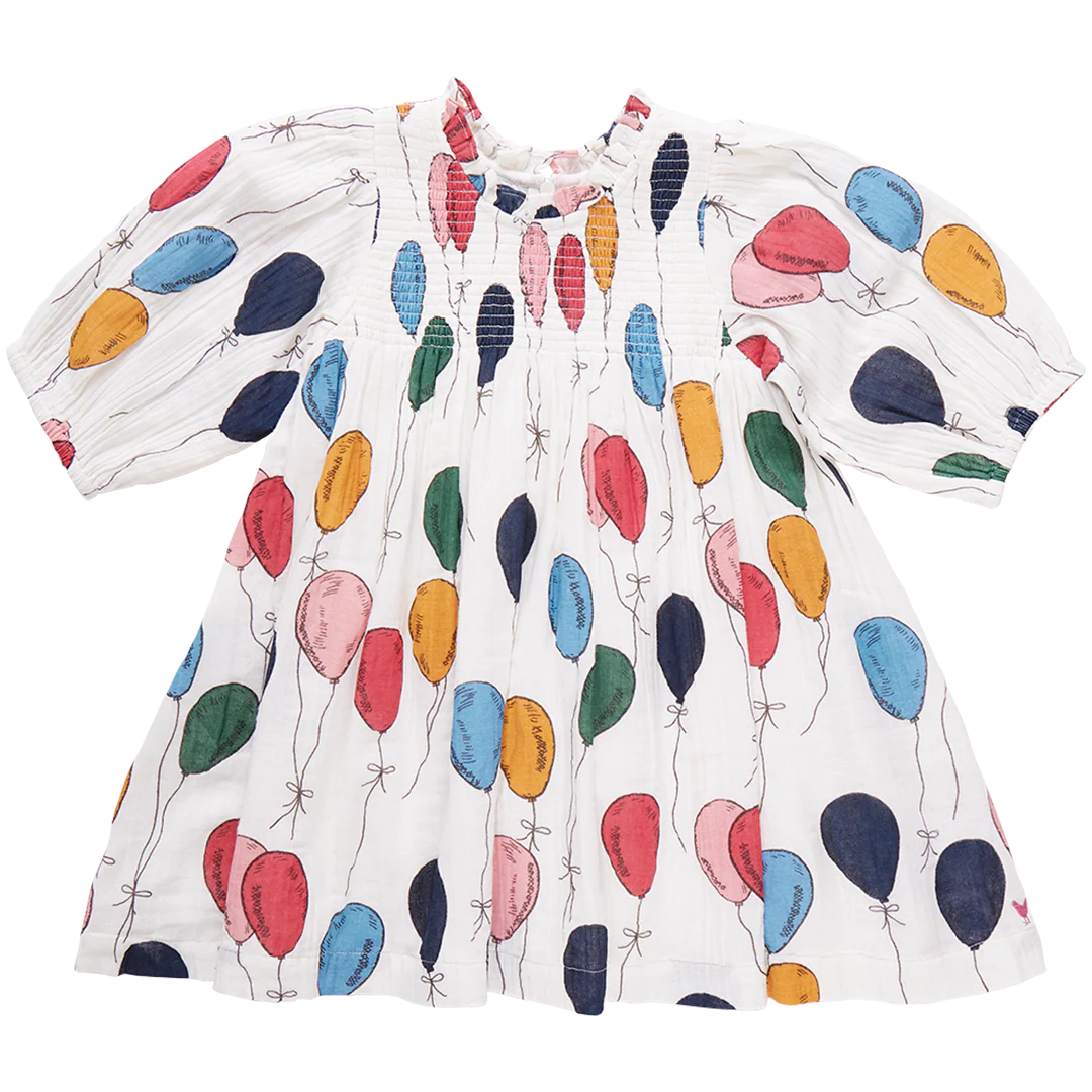 Girls Stevie Puff Sleeve Dress - Balloon Bunches SP25-Little Sprout