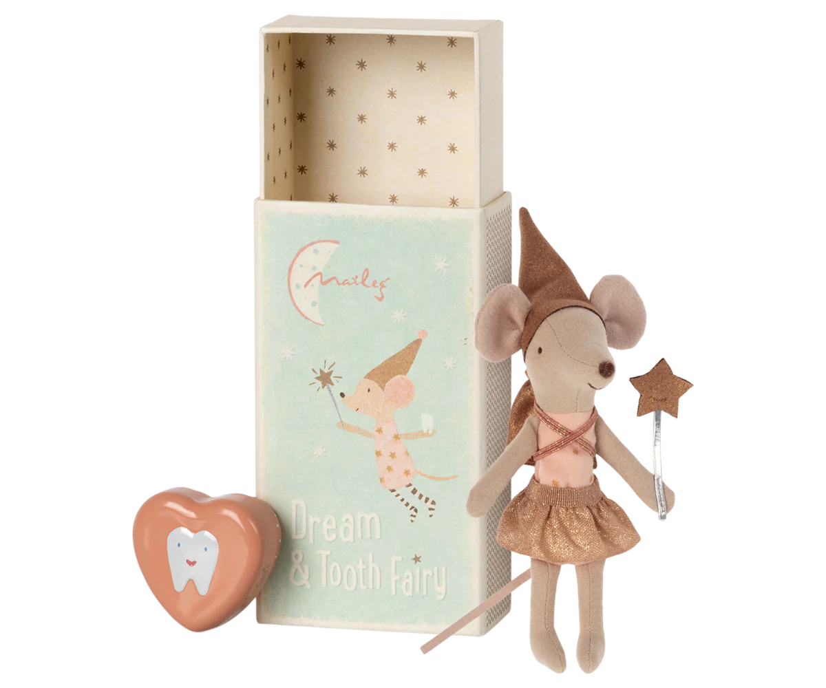 Tooth Fairy Mouse in Matchbox - Rose-Little Sprout