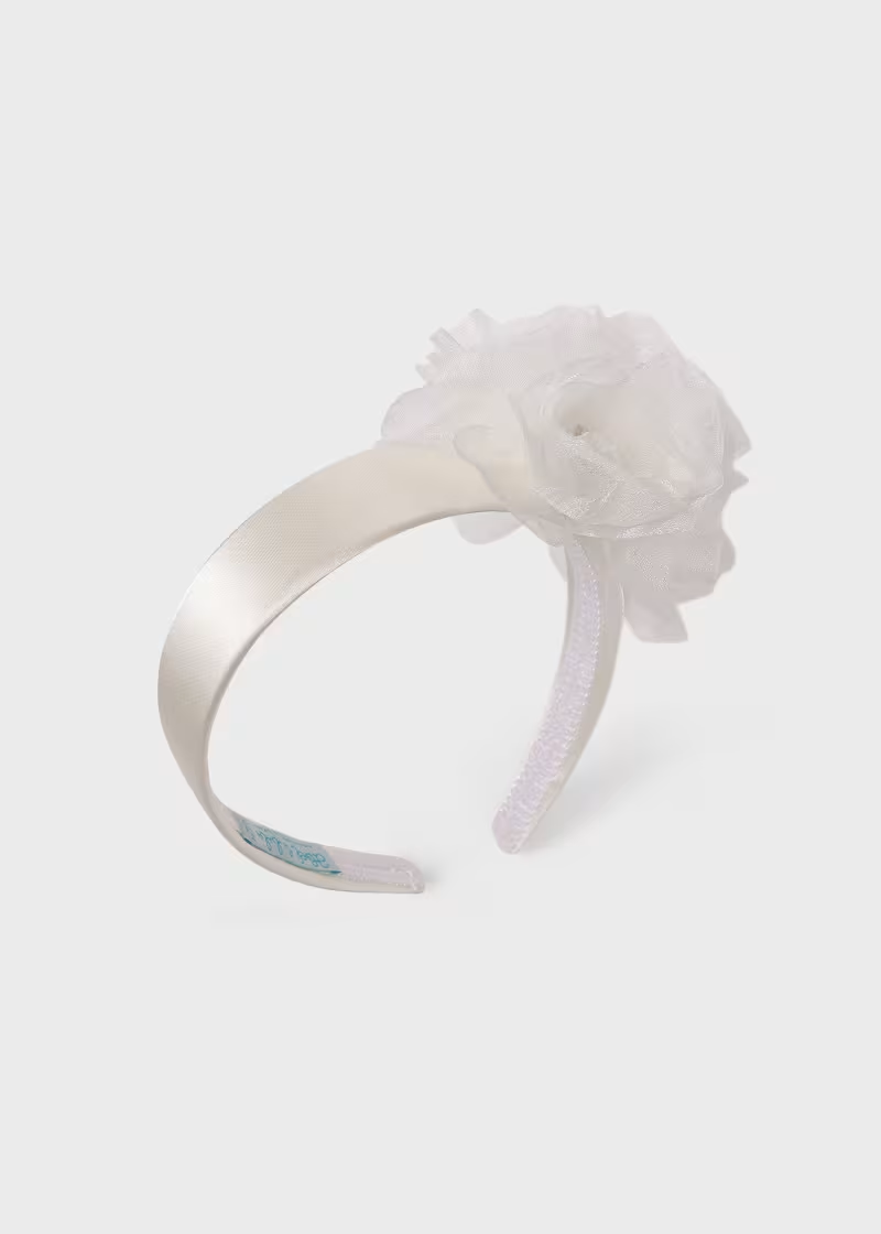 Organza Flower Headband - Cream-Little Sprout