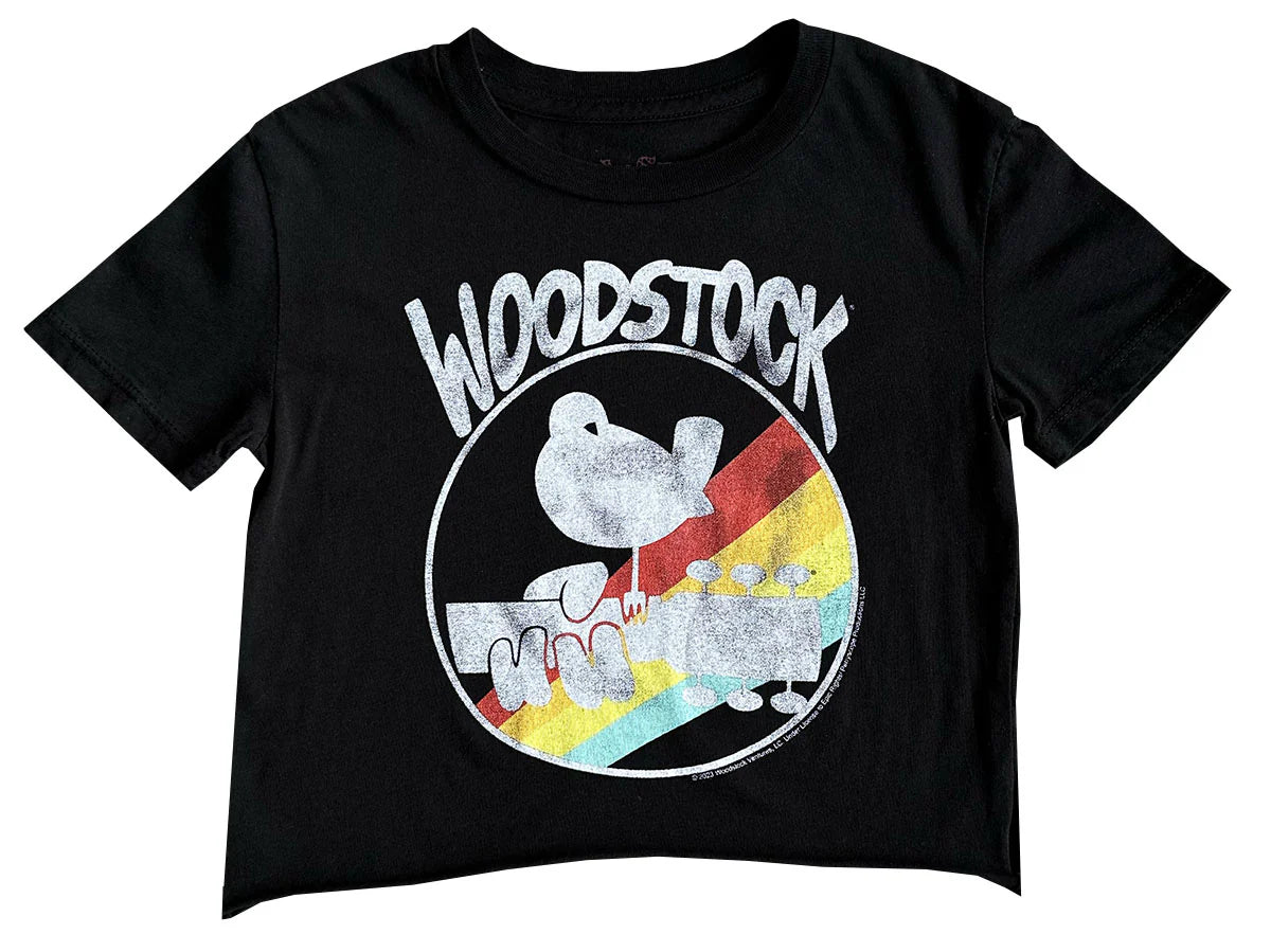Organic Short Sleeve Not Quite Crop Tee - Woodstock-Little Sprout