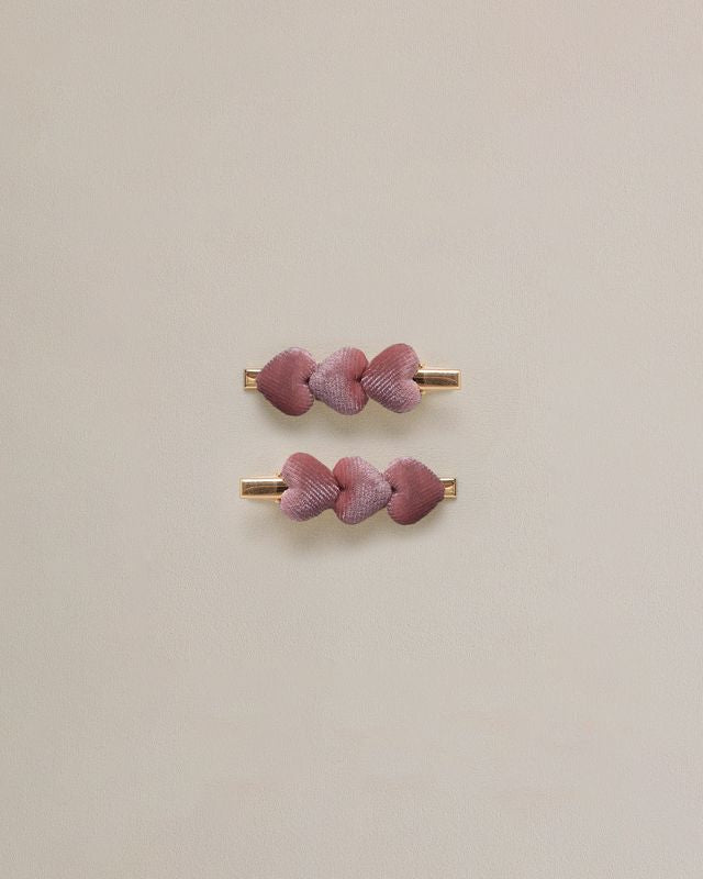 Noralee Velvet Heart Clips Red Little Sprout
