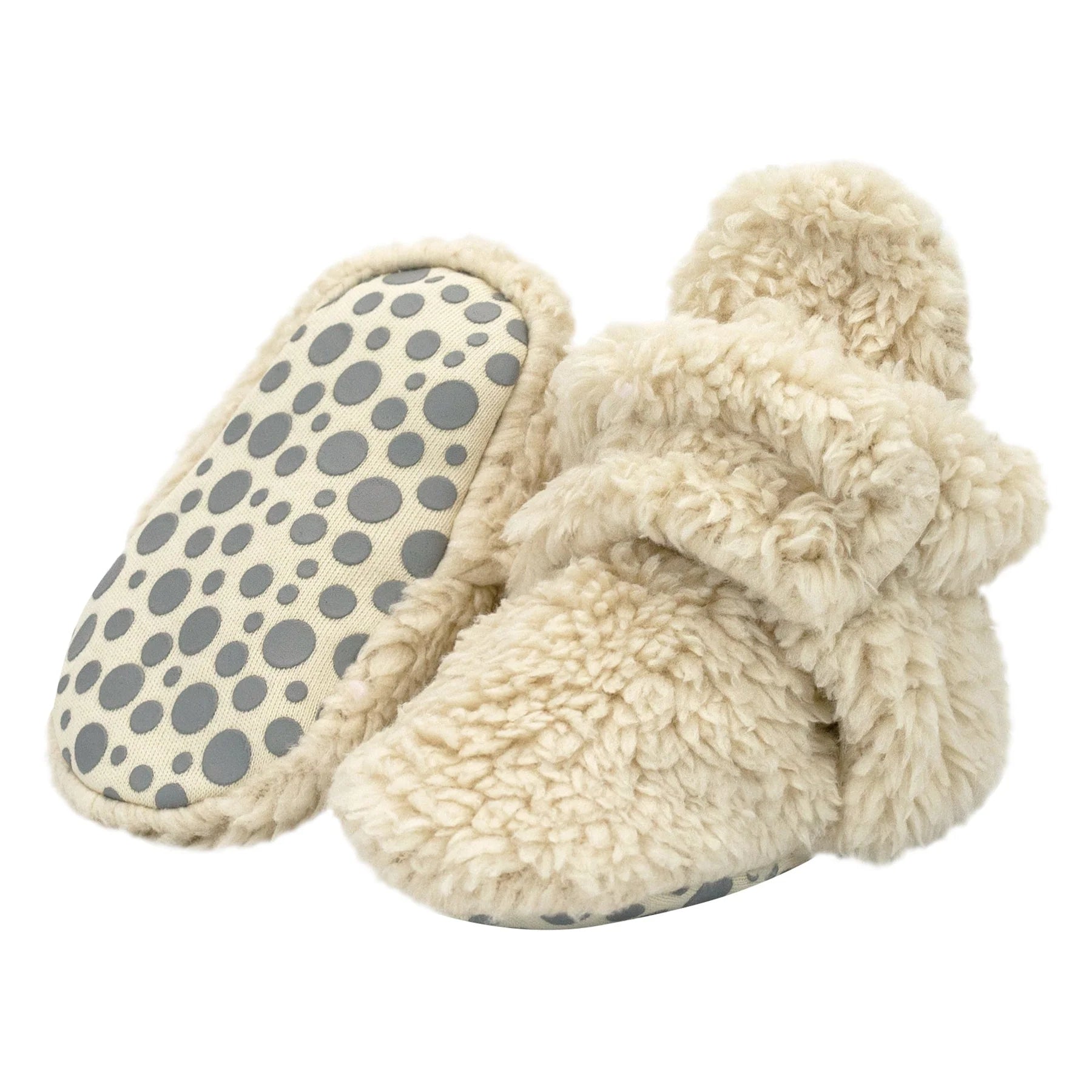 Furry Gripper Baby Bootie - Oat-Little Sprout