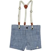 Captain Short with Suspenders - Navy Heathered