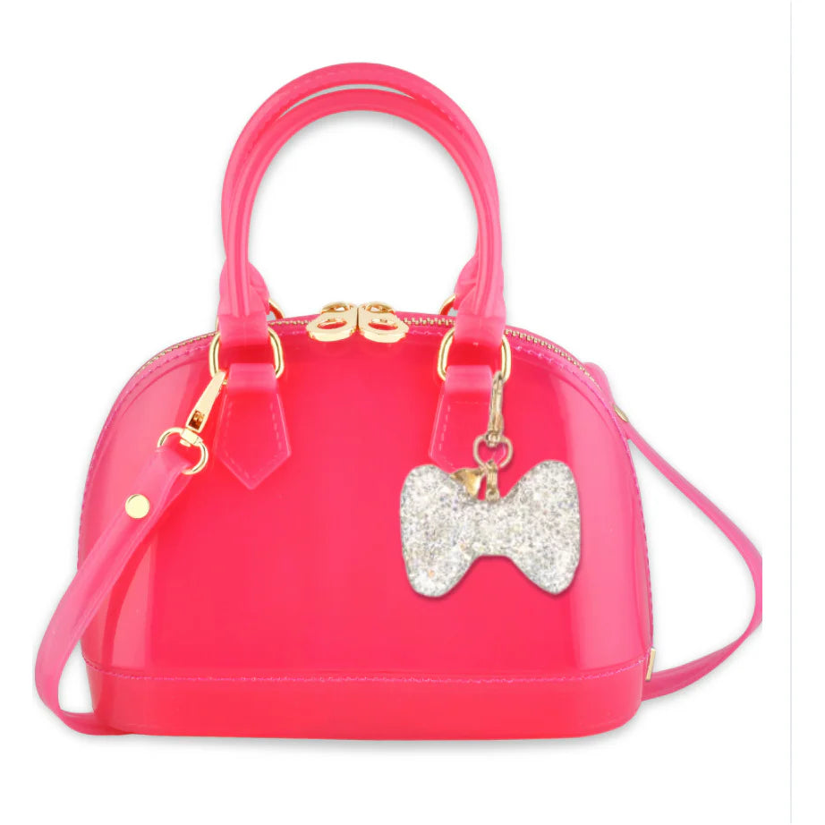 Carrying Kind Cate Bubblegum Handbag with Sparkle Bow Little Sprout