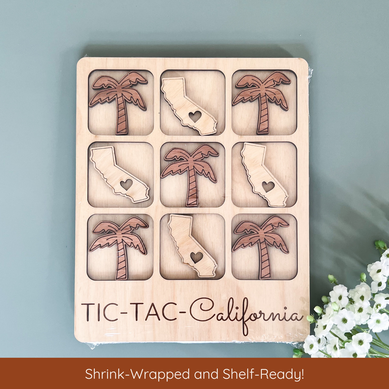 Michigan State Gift - Tic-Tac-Toe MI Game Customizable: State + Cherries-Little Sprout