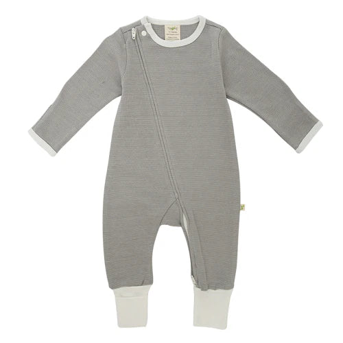 Long Sleeve Zip Suit - Granite Stripe-Little Sprout