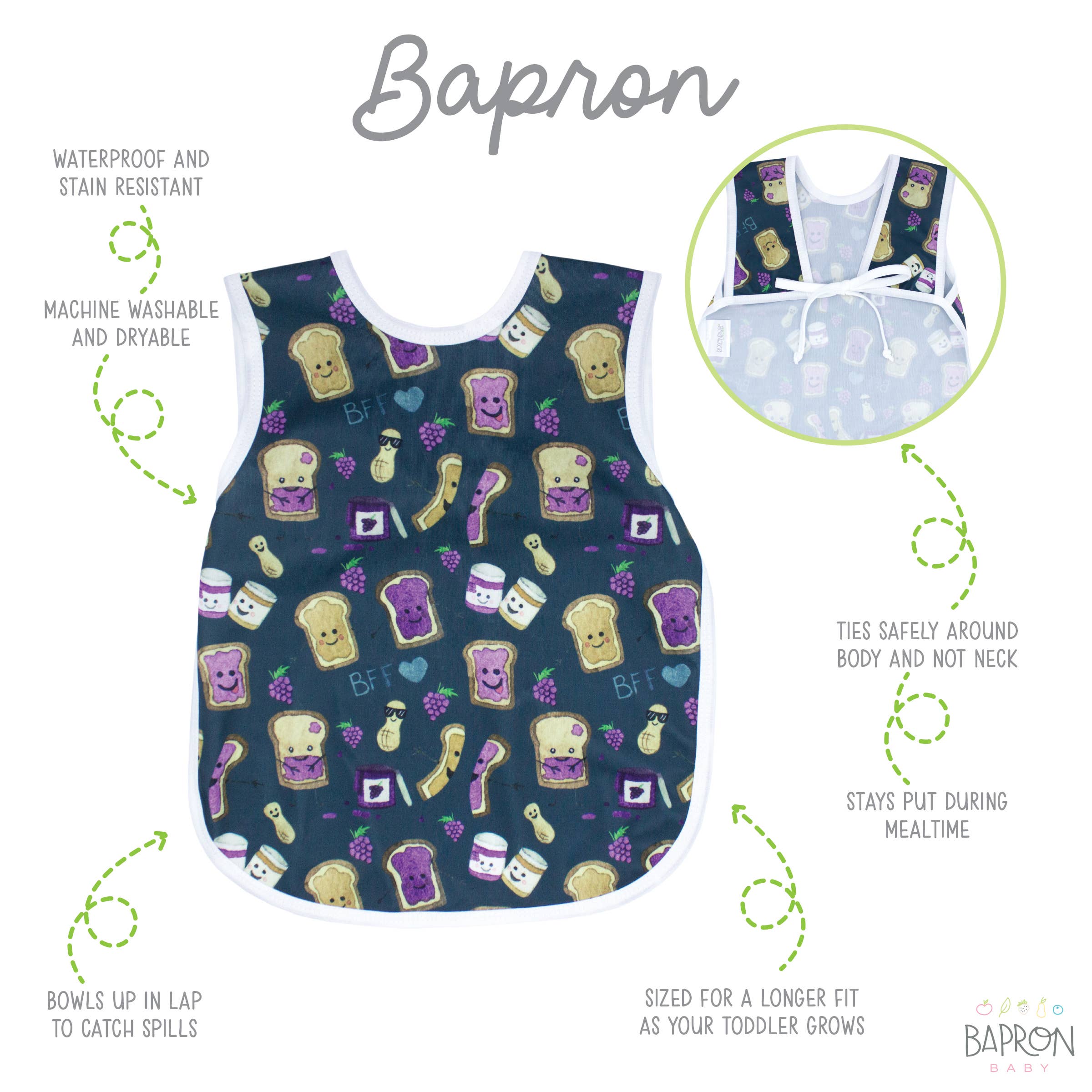 PBJ Pals Bapron: Toddler (6m-3T)