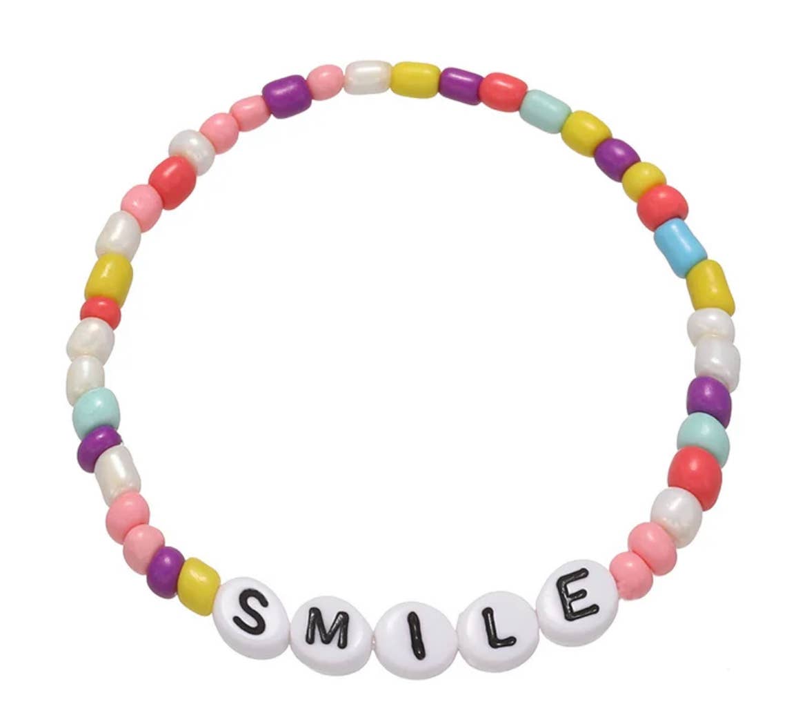 Beaded Friendship Stretch Bracelets: Smile