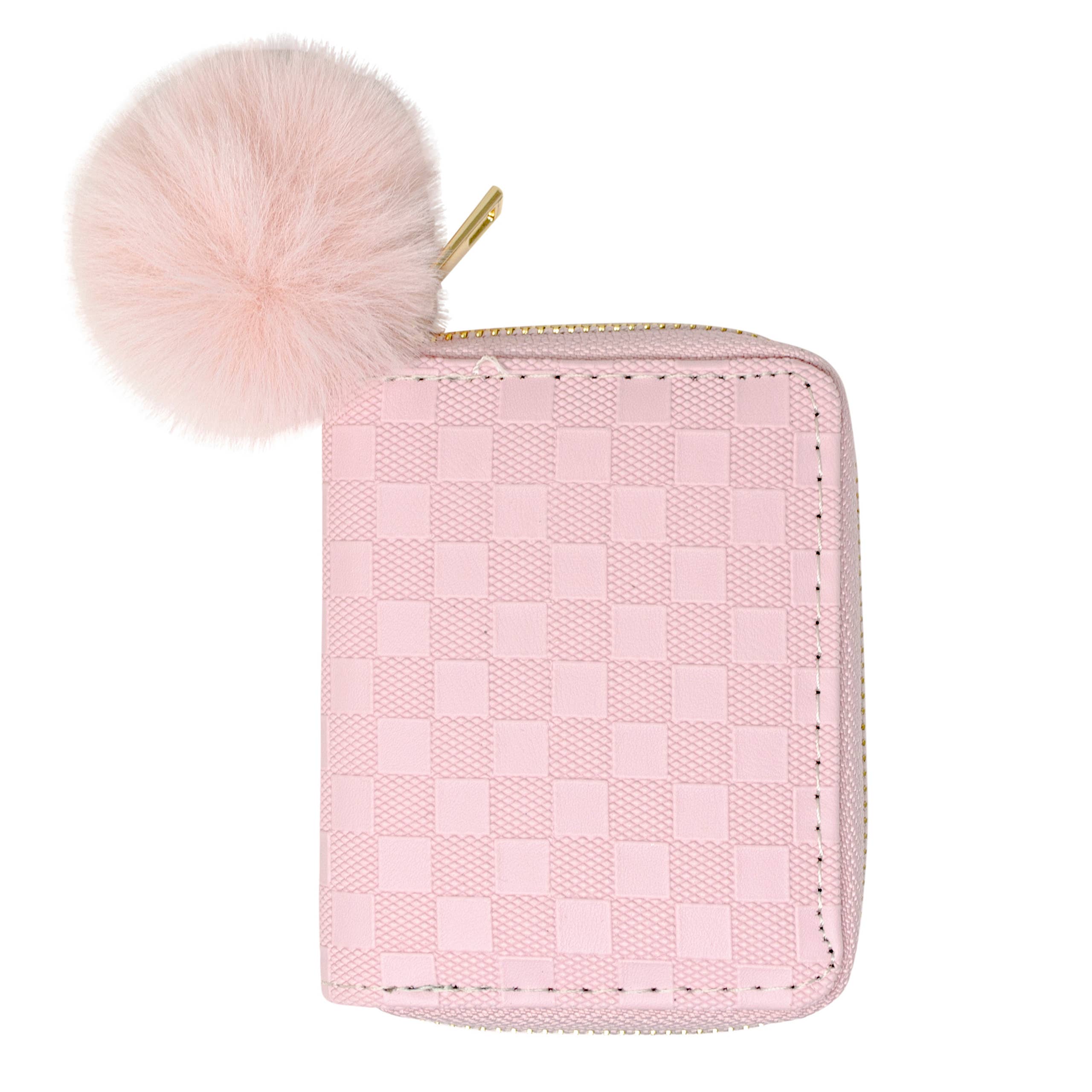 Checker Canvas Wallet: Pink