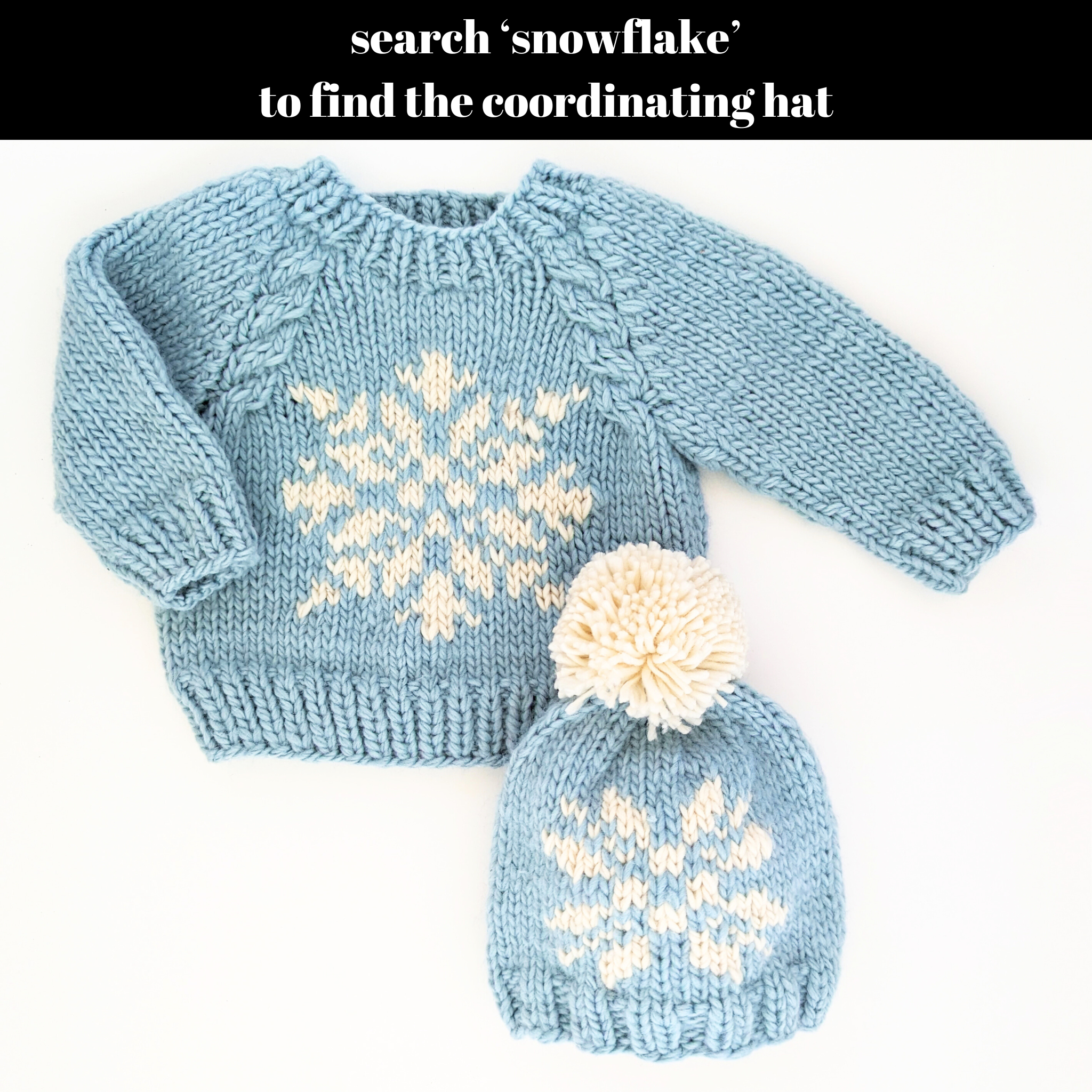 Snowflake Surf Blue Crew Neck Sweater for Baby & Toddler: 12-18 months
