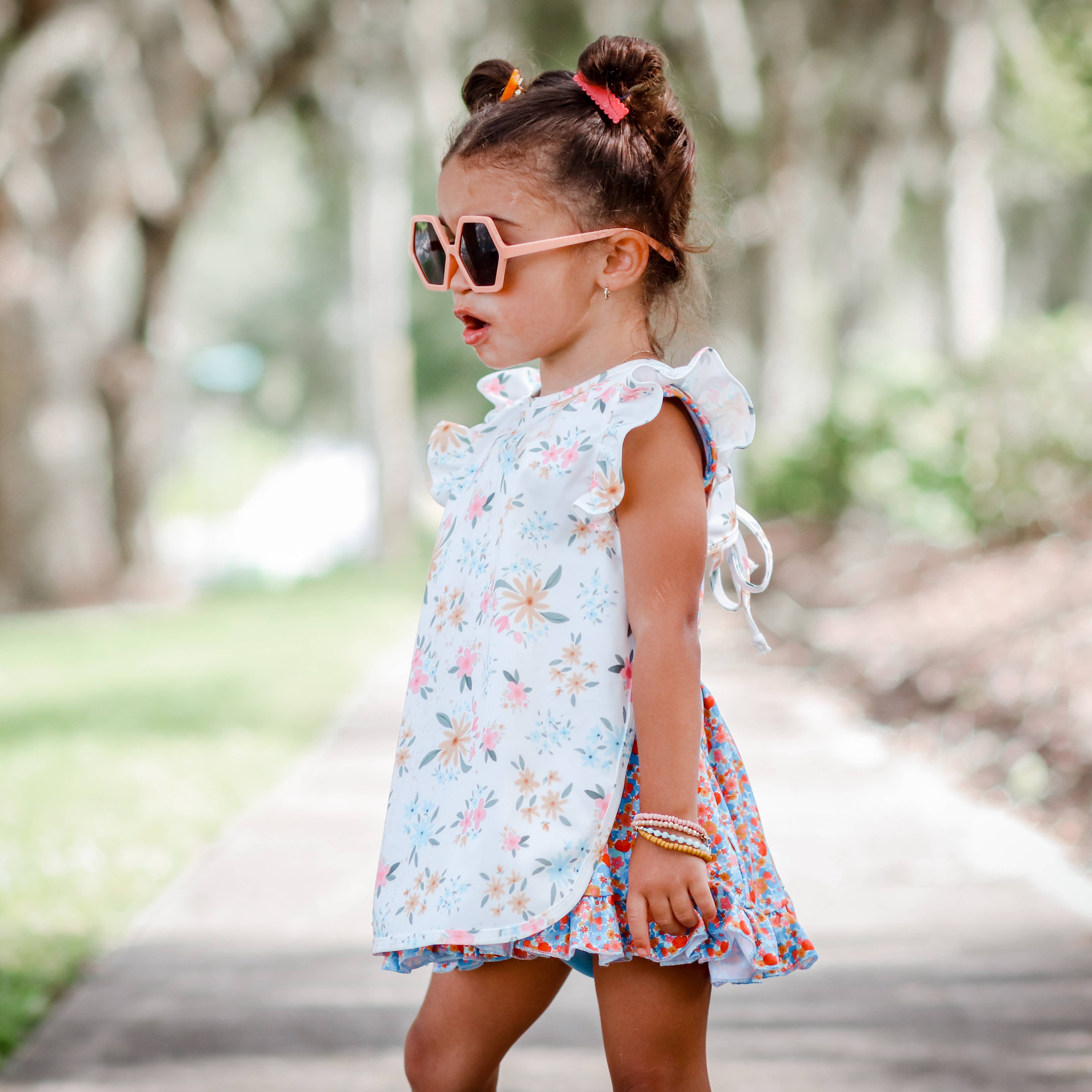 Pastel Floral Flutter Bapron: Toddler (6m-3T)