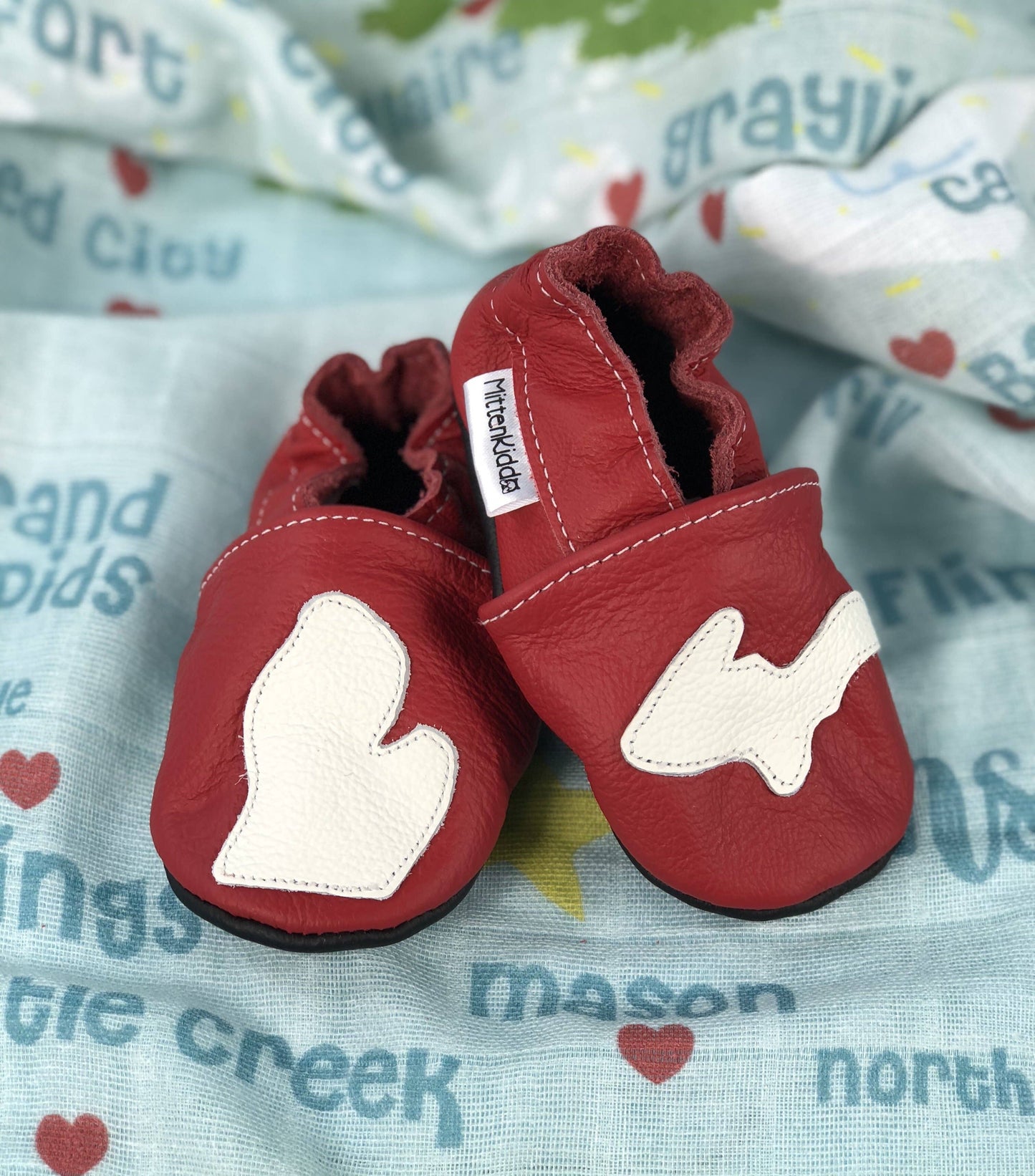 Mitten Kiddo - Soft Leather Baby Shoes: Navy / 0-6 month