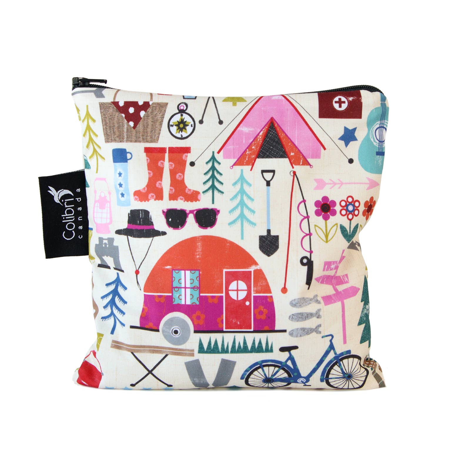 Happy Camper Reusable Snack Bag- Large-Little Sprout