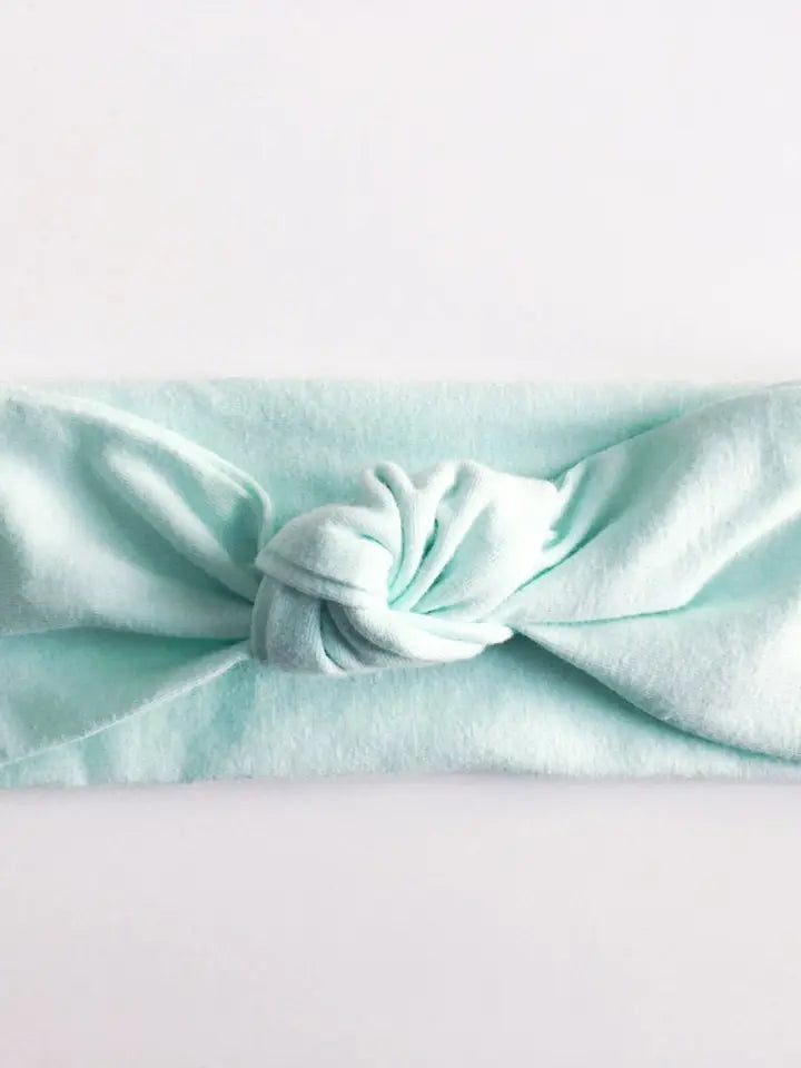 Light Blue Top Knot Headband: child